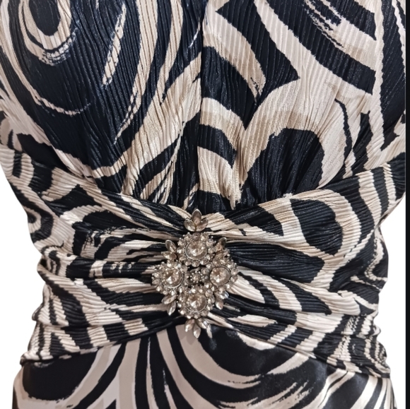 Betsy & Adam Halter Satin Mermaid Gown - Picture 2 of 15